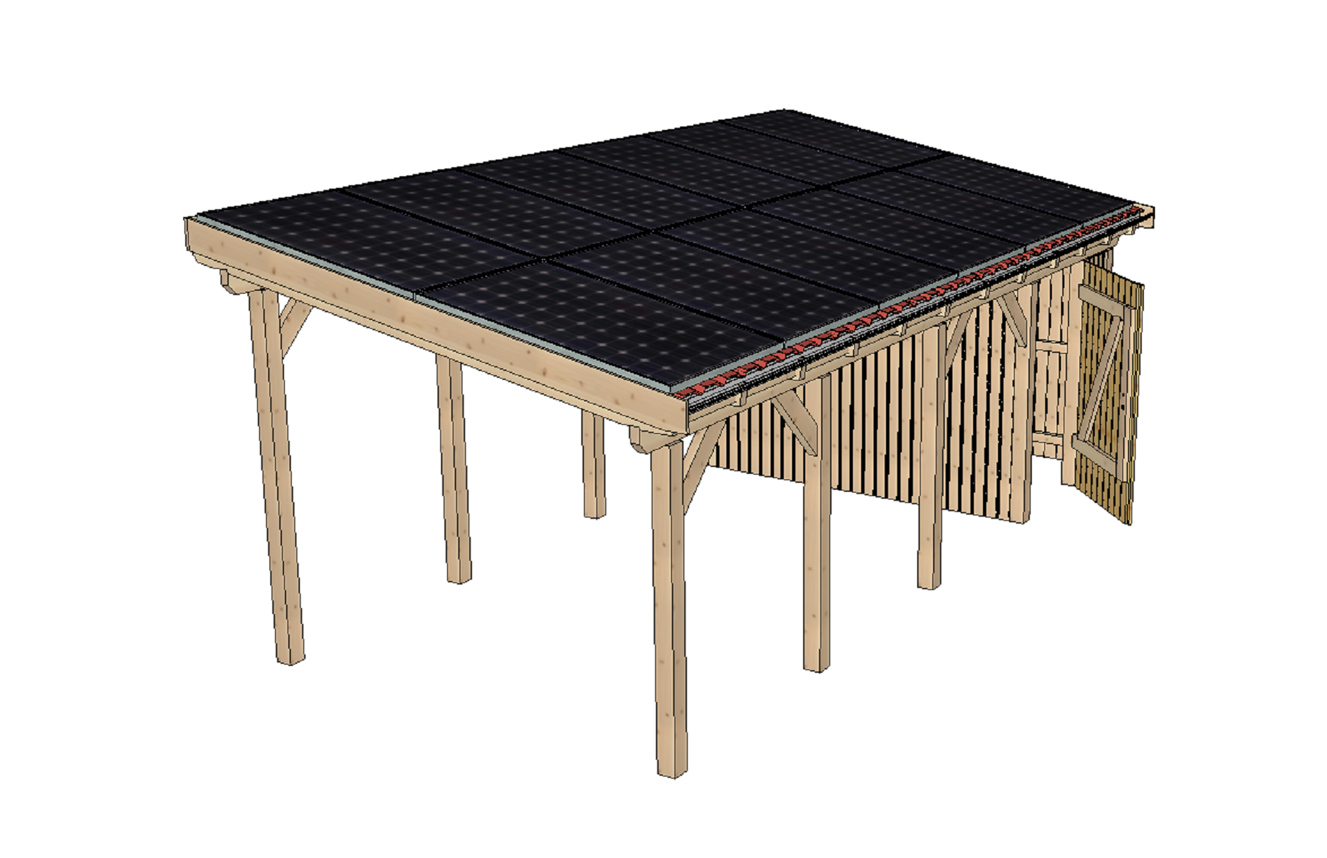 Freistehend Einzel Pultdach Mit Mit Pv